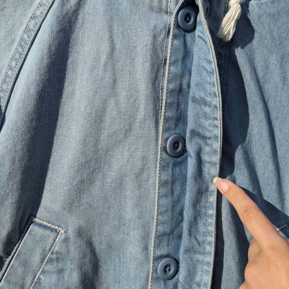 Stussy Denim Chore Jacket Men's Small Hoodie Barn Coat Jean Parka Workwear - Picture 11 of 16